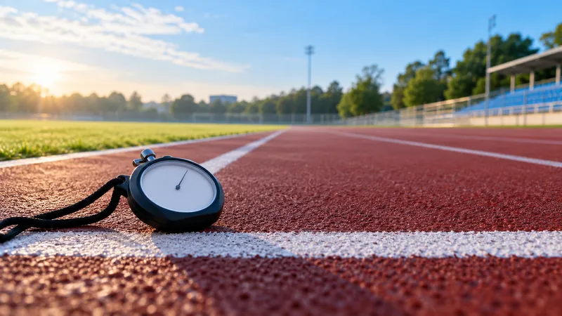 Stoper sportowy leżący na linii startu